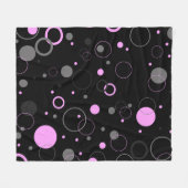 Pink Gray abstract seamless pattern with circles. フリースブランケット (正面(横))