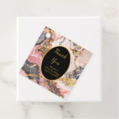 Pink, Gray and Gold Marble Agate Birthday Party フェイバータグ (インサイチュ)