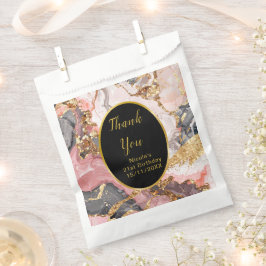 Pink, Gray and Gold Marble Agate Birthday Party フェイバーバッグ