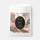 Pink, Gray and Gold Marble Agate Birthday Party フェイバーバッグ (正面)