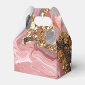 Pink, Gray and Gold Marble Agate Birthday Party フェイバーボックス (裏面サイド)