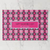 Pink Gray Black Hearts Valentine's Paper Placemat ペーパーパッド (正面)