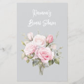 Pink Gray Bridal Shower How well do you Game Card (裏面)