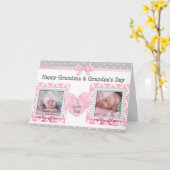 Pink & Gray Grandparent's Day "I Love You"カード カード (黄色い花)