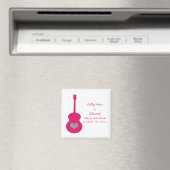 Pink/Gray GuitarハートSave the Date Magnet マグネット (インサイチュ (食洗機))