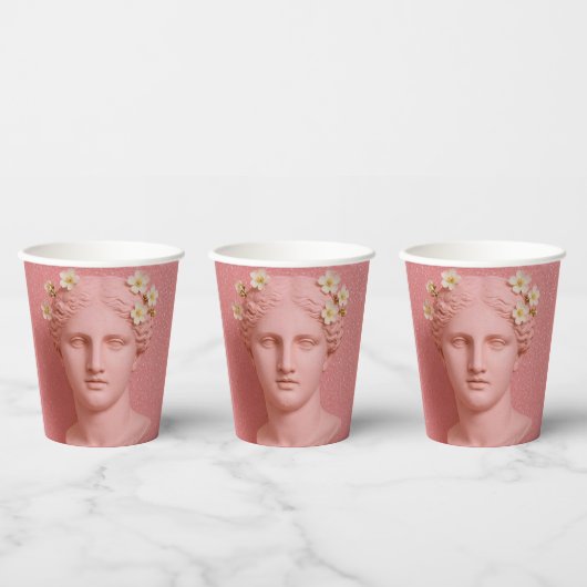 Pink Greek Paper Cups. 紙コップ (複数)