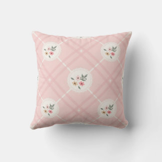 Pink, green, and light yellow, cottage core pillow クッション