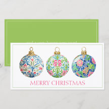 Pink Green and Navy Blue Chinoiserie Christmas