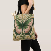 Pink & Green Butterfly Tote トートバッグ (クローズアップ)
