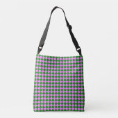 Pink Green Checker Diamond Pattern クロスボディバッグ (裏面)
