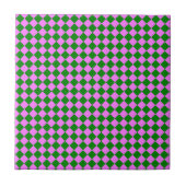 Pink Green Checker Diamond Pattern タイル (正面)