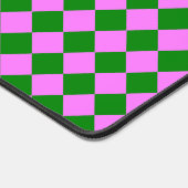 Pink Green Checker Diamond Pattern デスクマット (コーナー)