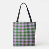 Pink Green Checker Diamond Pattern トートバッグ (裏面)