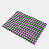 Pink Green Checker Diamond Pattern ドアマット (アングル)
