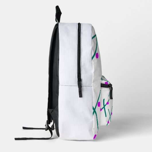 Pink green cherry tree name boho retro rustic bold プリントバックパック (左)