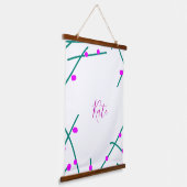 Pink green cherry tree name boho retro rustic bold 吊り下げ型タペストリー (傾斜あり)