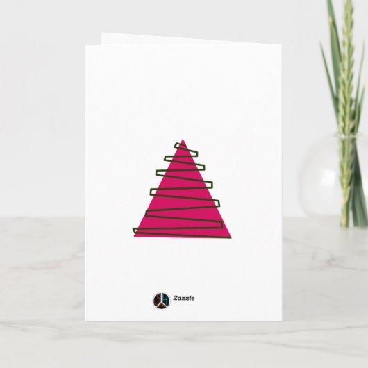 Pink & green Christmas tree カード (裏面)