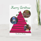 Pink & green Christmas tree カード (正面)