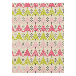 Pink & green Christmas trees. テーブルクロス