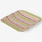 Pink & green Christmas trees ペーパープレート (傾斜あり)