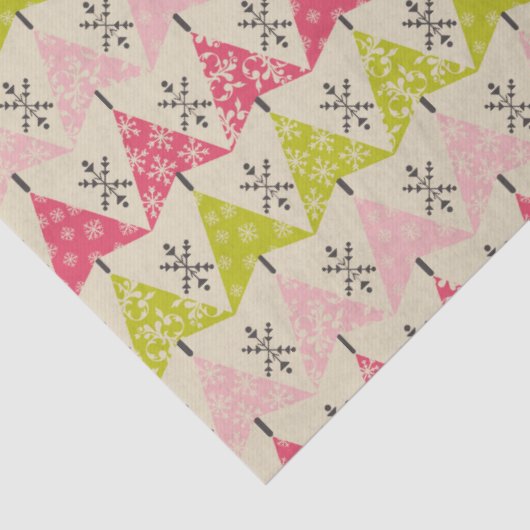 Pink & green Christmas trees 薄葉紙 (詳細)