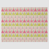 Pink & green Christmas trees 薄葉紙 (正面)