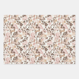 Pink Green Confetti Dots Birthday ラッピングペーパーシート