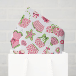 Pink & Green Coquette Summer Beach Vacation 薄葉紙