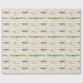 Pink Green Cream Stripes Birthday ラッピングペーパー (フラット)