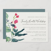 PINK GREEN FAUNA EUCALYPTUS WREATH WORKSHOP EVENT 招待状 (正面/裏面)