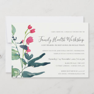 PINK GREEN FAUNA EUCALYPTUS WREATH WORKSHOP EVENT 招待状