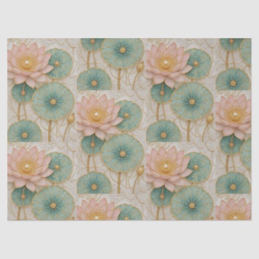 Pink & Green Floral Tissue Paper 薄葉紙 (正面)