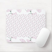 Pink Green Floral Vines Flowers Mouse Pads マウスパッド (マウス)