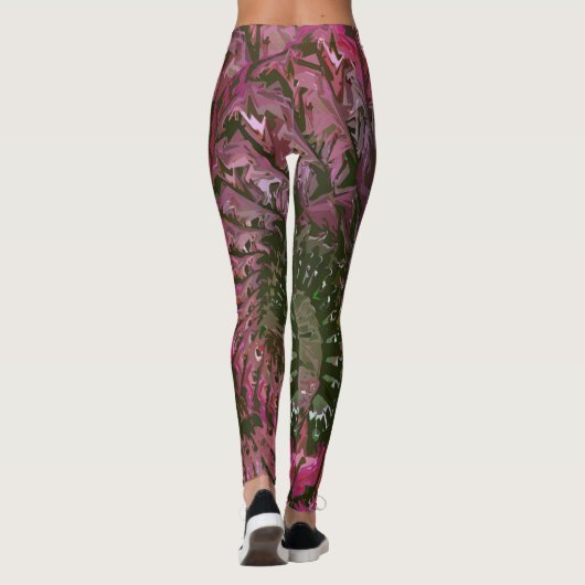 Pink Green Fractal Art Leggings レギンス (裏面)