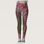 Pink Green Fractal Art Leggings レギンス (正面)
