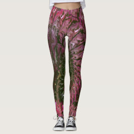 Pink Green Fractal Art Leggings レギンス