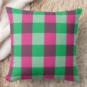 Pink Green Gingham Check Design クッション