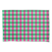 Pink Green Gingham Check Design  枕カバー (正面)