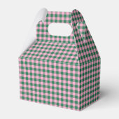 Pink Green Gingham Plaid Personalized Christmas フェイバーボックス (裏面サイド)