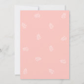 Pink Green Gold Floral Rose Wedding  招待状 (裏面)