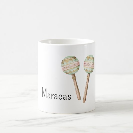 Pink Green Gold Mexican Maracas コーヒーマグカップ (中央)