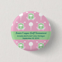 Pink & Green - Golf League Party Favor Button 缶バッジ