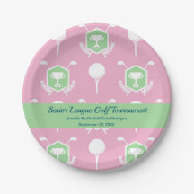 Pink & Green - Golf League Party Plate