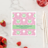 Pink & Green - Golf Party Tableware スタンダードカクテルナプキン (インサイチュ)