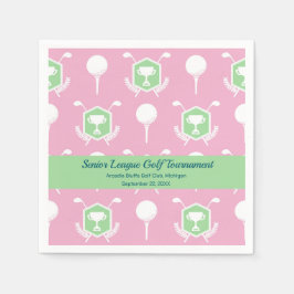 Pink & Green - Golf Party Tableware スタンダードカクテルナプキン