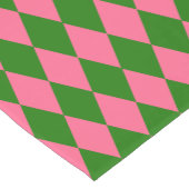 Pink Green Harlequin Checkered Design  ショートテーブルランナー (コーナー)