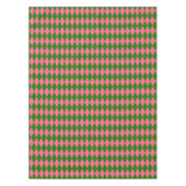 Pink Green Harlequin Checkered Design  テーブルクロス (正面)