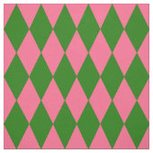 Pink Green Harlequin Checkered Design  ファブリック (見本)