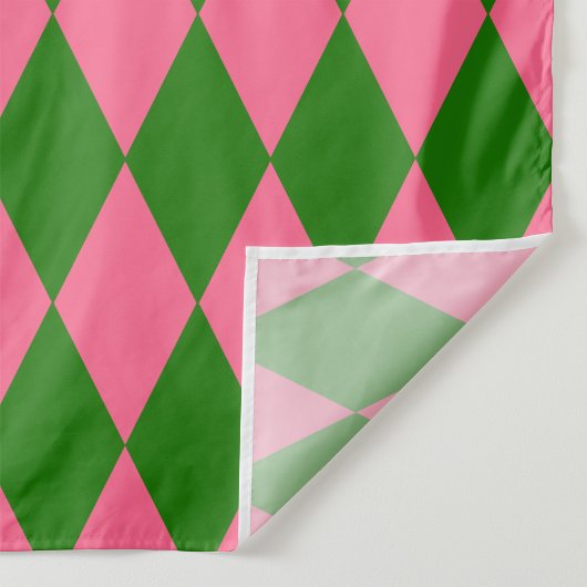 Pink Green Harlequin Checkered Design  ファブリック