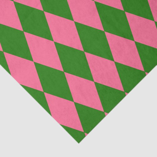 Pink Green Harlequin Checkered Design  薄葉紙 (詳細)